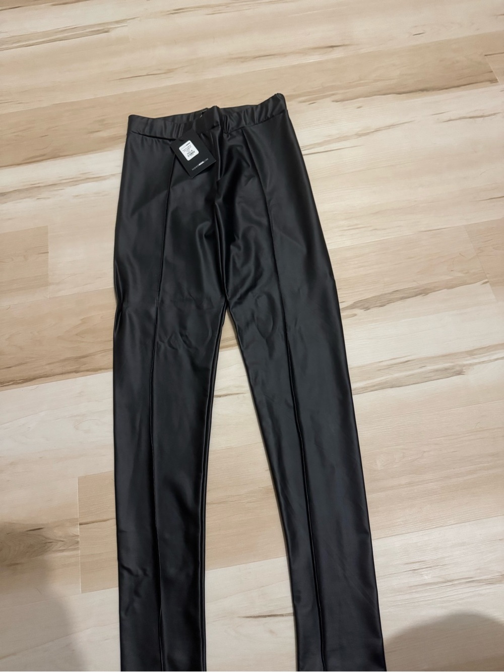 Fashion Nova Men's Black Faux Leather Trousers